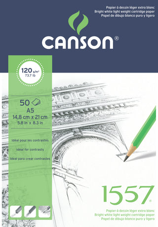 Canson 1557 120gsm Cartridge Pad
