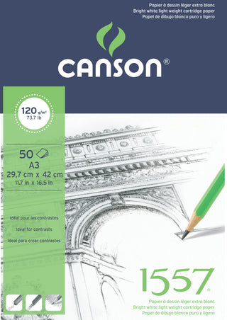 Canson 1557 120gsm Cartridge Pad