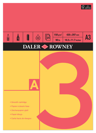 Daler Rowney Red & Yellow Smooth Cartridge Pad
