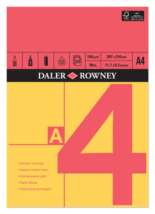 Daler Rowney Red & Yellow Smooth Cartridge Pad