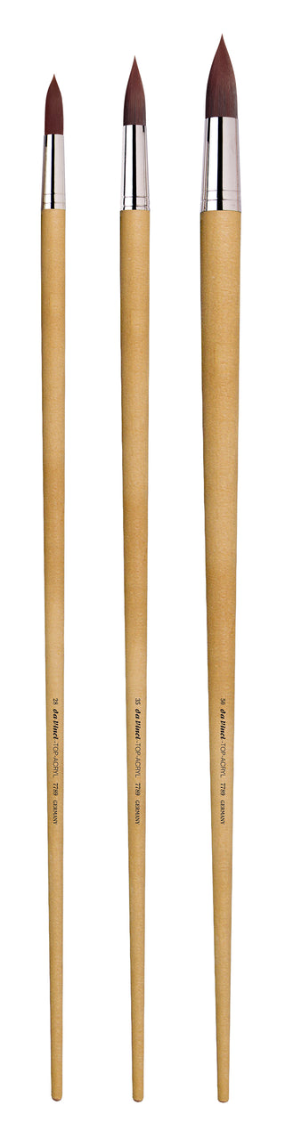 da Vinci TOP-ACRYL Series 7789 Synthetic Round Brushes - 60cm Handle