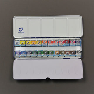 Van Gogh Watercolour 24 Half Pan Metal Box