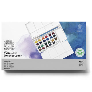 Winsor & Newton COTMAN Watercolour 24 Half Pan Travel Set