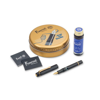 BLACK Kaweco PISTON AL-Sport Fountain Pen Starter Set