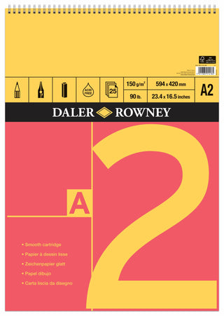 Daler Rowney Red & Yellow Smooth Cartridge Spiral Pad